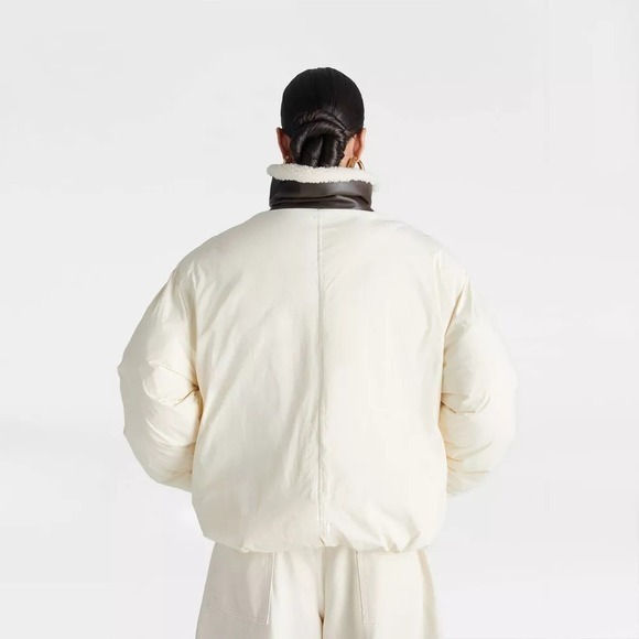 KBB KAHLANA x Target Women's XL Extra Large The Utility Puffer Coat Jacket Cream - Picture 2 of 9